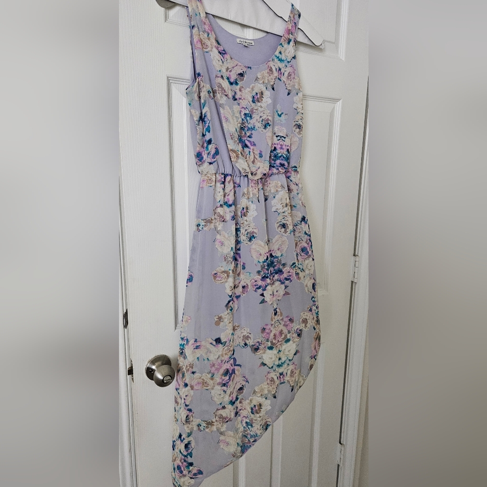 Charlotte Russe Lavender Floral Asymmetrical Dress